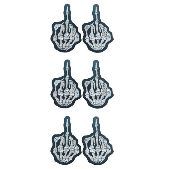 Patch Skeleton Bone Finger Outlaw Motorcycle Biker MC Club Sew Iron Badge 6 E1 - Picture 1 of 7